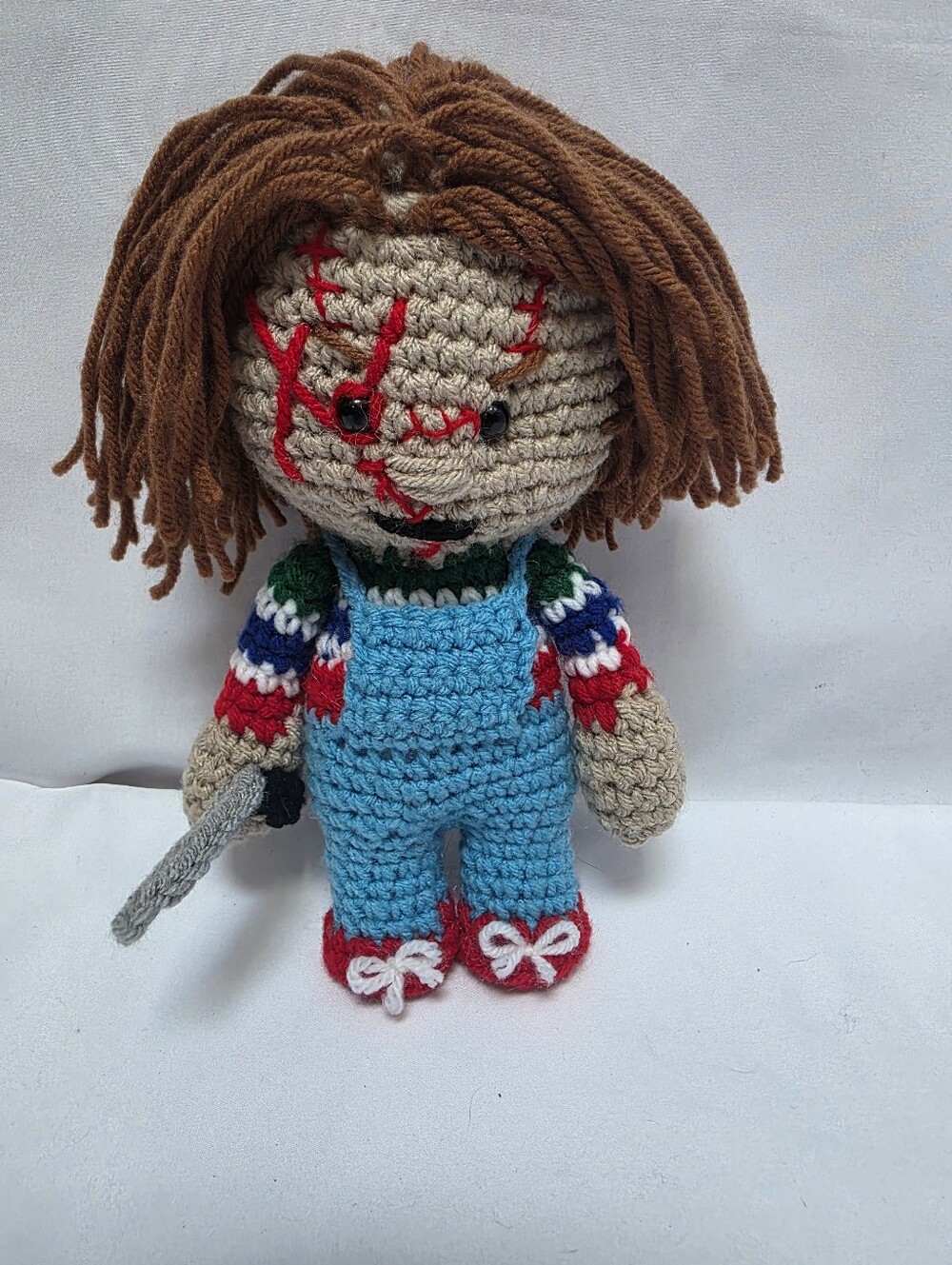 Handmade Crochet Chucky Doll Child's Play Horror Halloween Plush 9"